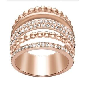 Swarovski Gold and Silver Statement Ring with Crystals